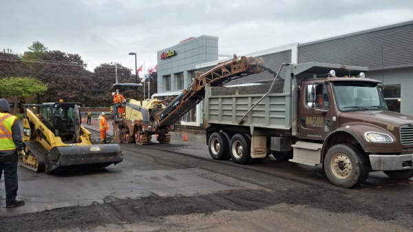 Milling & Resurfacing a commercial parking lot.